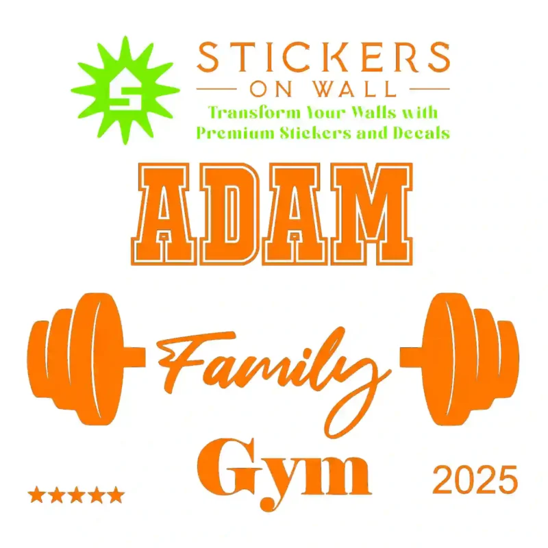 Personal Gym Wall Stickers Orange | Stickers on Wall