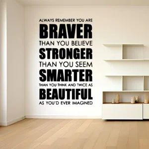 Power within wall stickers dark black