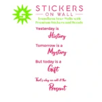 Present Quote Wall Stickers Hot Pink | Stickers on Wall Present Quote Wall Stickers Hot Pink | Stickers on Wall
