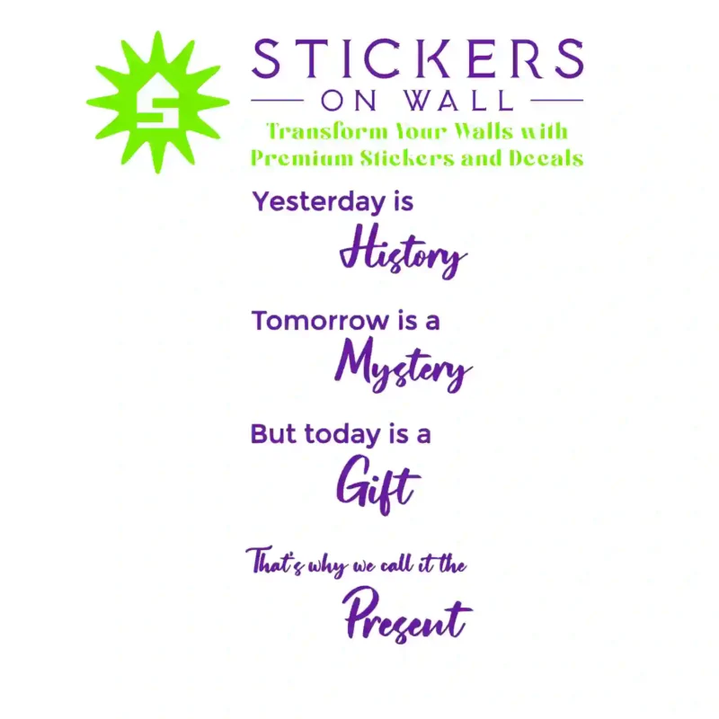Present Quote Wall Stickers Perfect Purple | Stickers on Wall