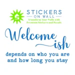 Welcome ish Wall Stickers Azure Blue | Stickers on Wall