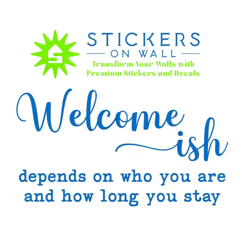 Welcome ish Wall Stickers Azure Blue | Stickers on Wall