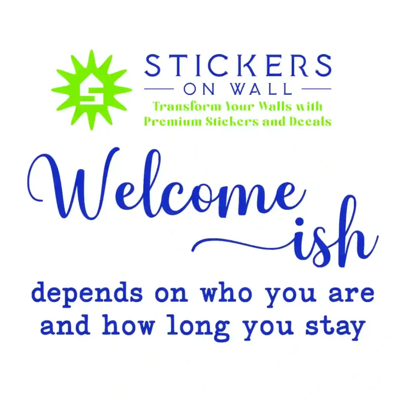 Welcome ish Wall Stickers Brilliant Blue | Stickers on Wall