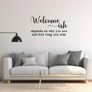 Welcome-ish wall stickers dark black