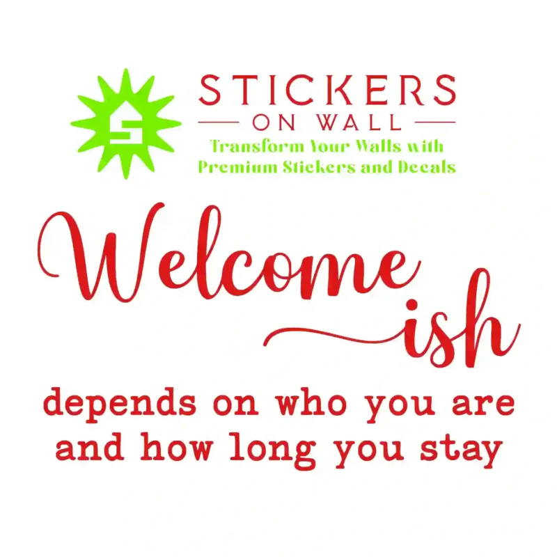 Welcome ish Wall Stickers Red | Stickers on Wall