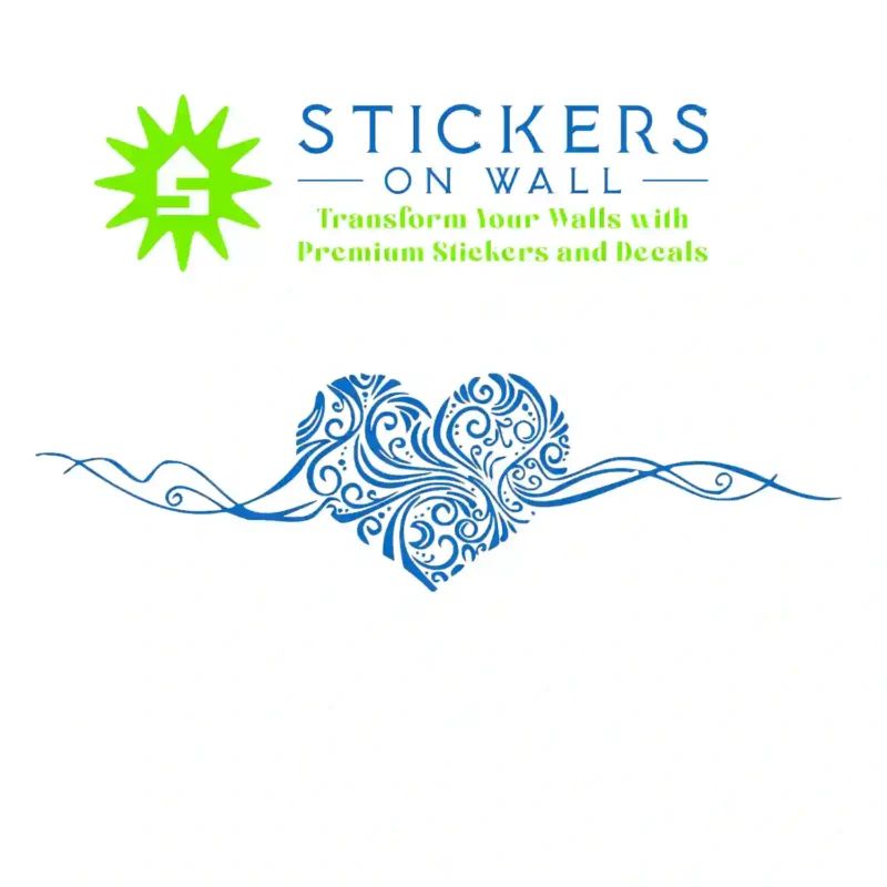 Artistic Heart Wall Stickers Azure Blue | Stickers on Wall