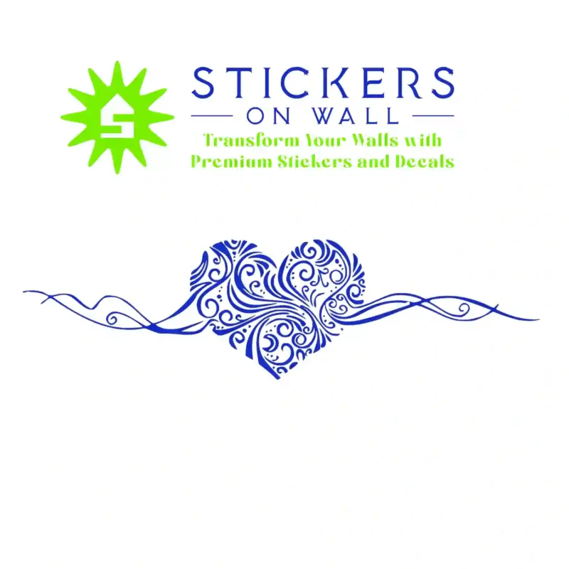 Artistic Heart Wall Stickers Brilliant Blue | Stickers on Wall