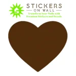 Bold Heart Wall Stickers Brown | Stickers on Wall
