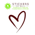 Brush Heart Wall Stickers Burgundy | Stickers on Wall