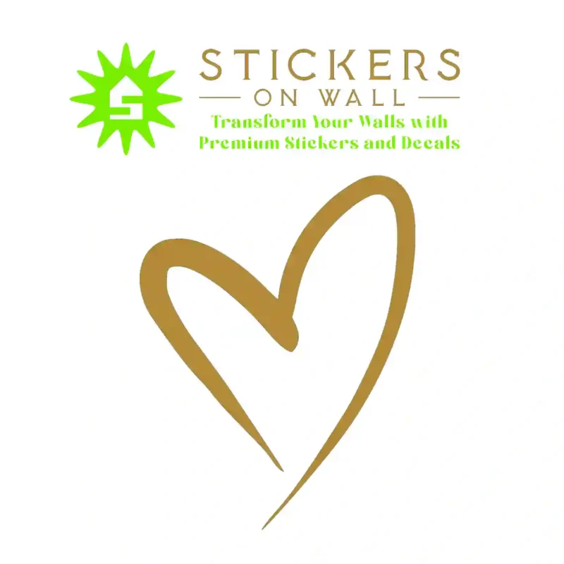 Brush Heart Wall Stickers Gold | Stickers on Wall