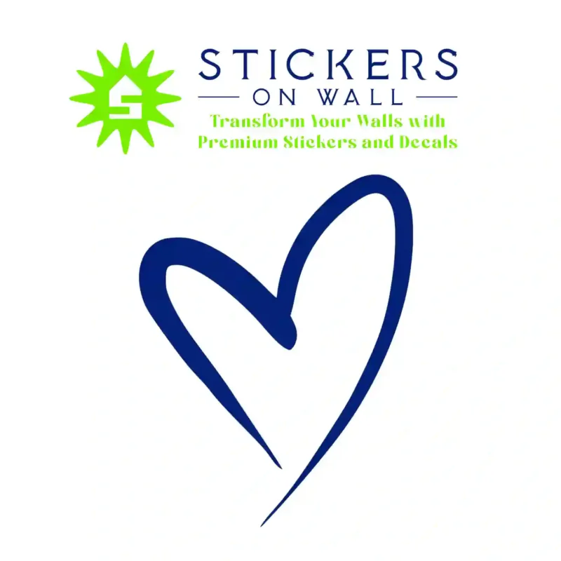 Brush Heart Wall Stickers Medium Blue | Stickers on Wall