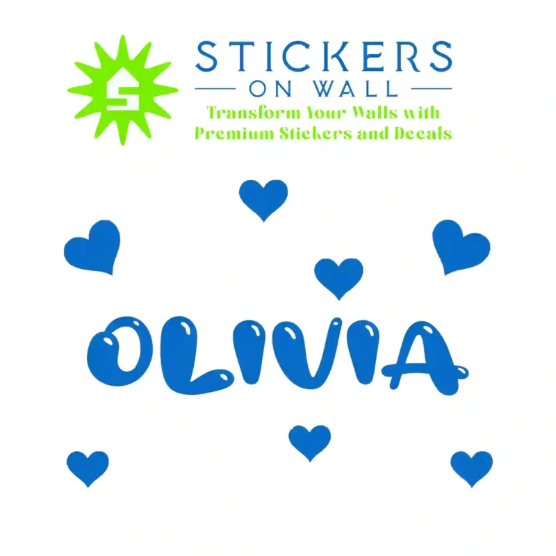 Bubble Name Wall Stickers Azure Blue | Stickers on Wall
