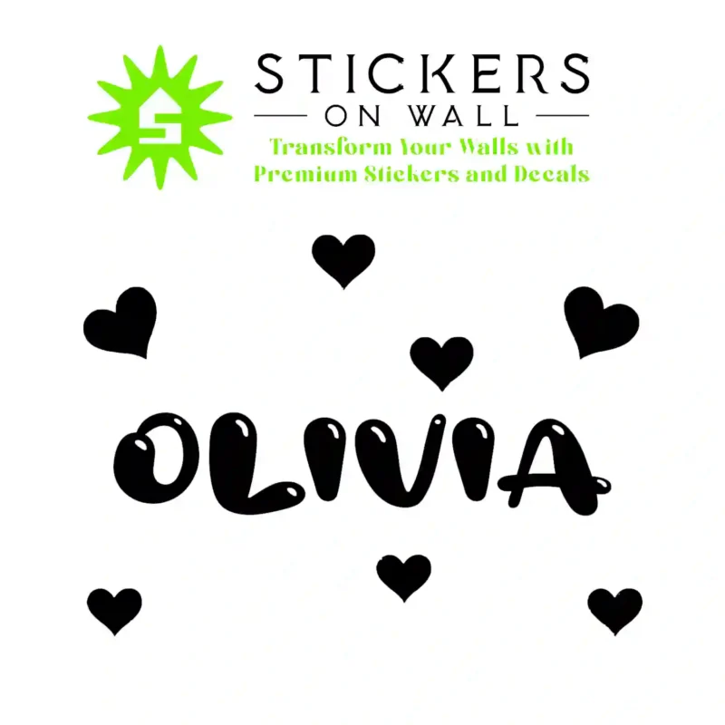 Bubble Name Wall Stickers Black | Stickers on Wall
