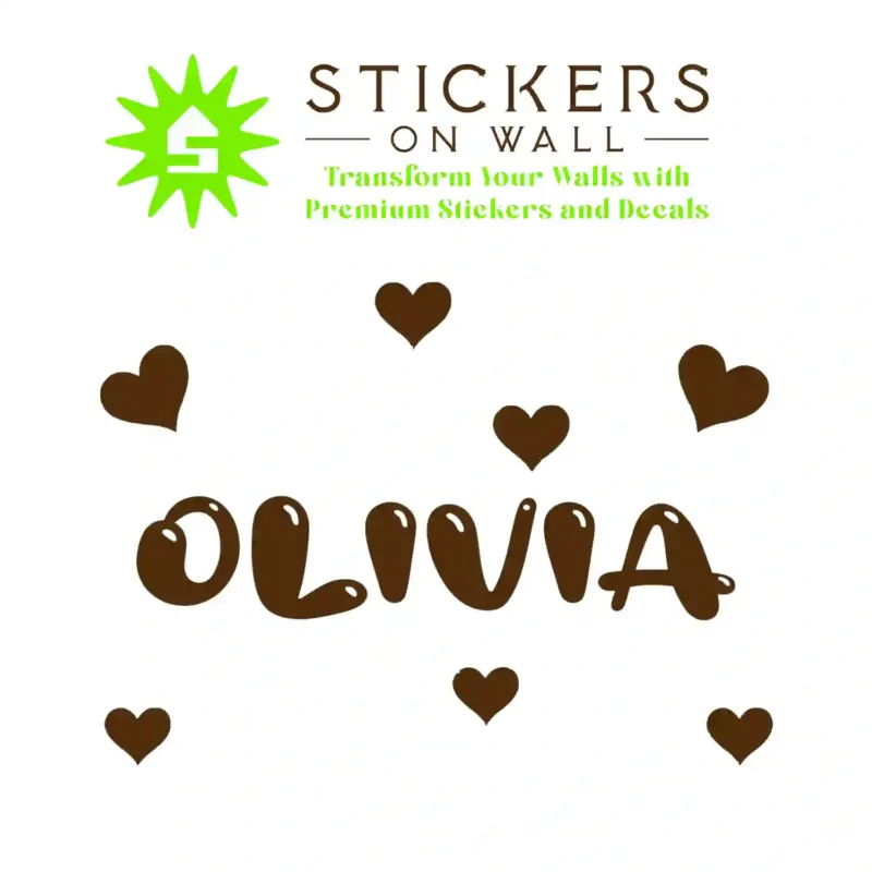Bubble Name Wall Stickers Brown | Stickers on Wall
