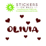 Bubble Name Wall Stickers Burgundy | Stickers on Wall