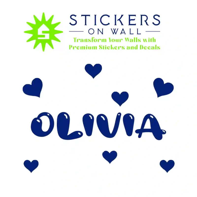 Bubble Name Wall Stickers Medium Blue | Stickers on Wall