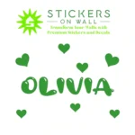 Bubble Name Wall Stickers Mid Green | Stickers on Wall