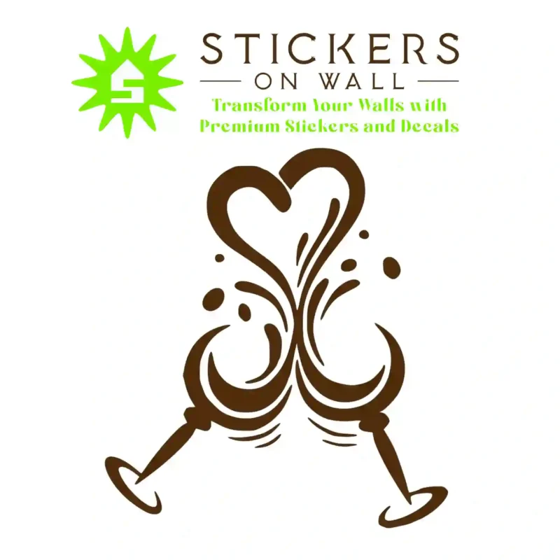 Cheers Heart Wall Stickers Brown | Stickers on Wall