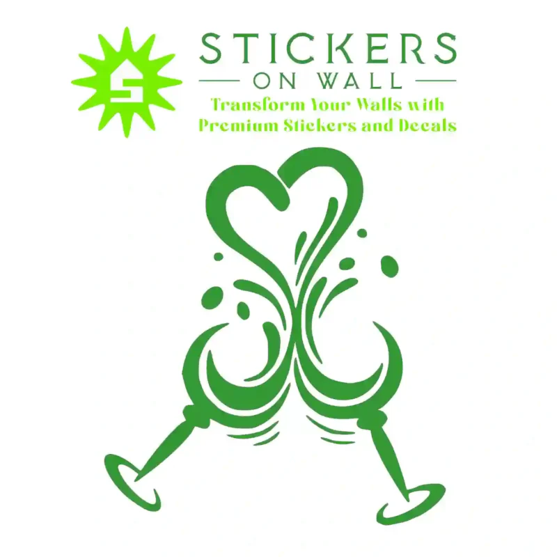 Cheers Heart Wall Stickers Mid Green | Stickers on Wall