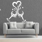 Cheers Heart Wall Stickers White | Stickers on Wall