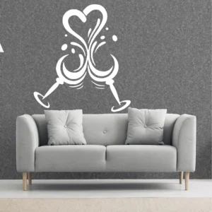 Cheers Heart Wall Stickers White