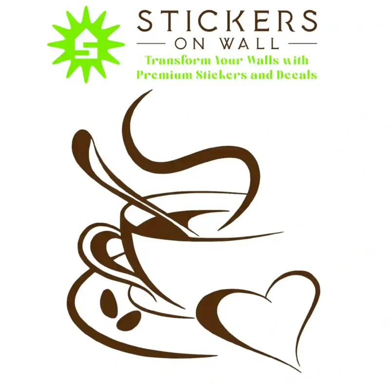 Coffee Heart Wall Stickers Brown | Stickers on Wall