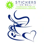 Coffee Heart Wall Stickers Medium Blue | Stickers on Wall