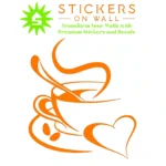 Coffee Heart Wall Stickers Orange | Stickers on Wall