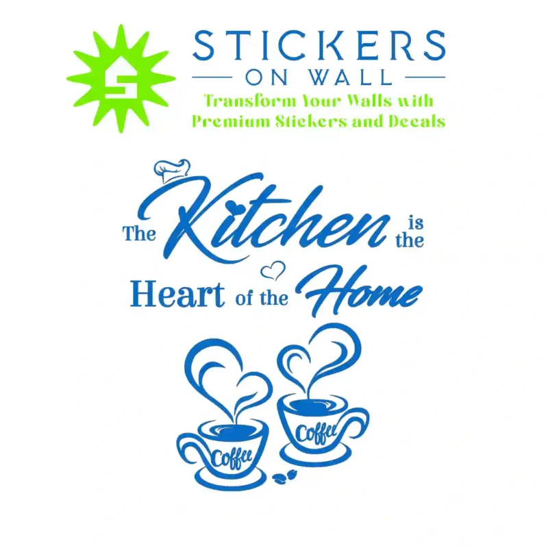 Coffee Kitchen Wall Stickers Azure Blue | Stickers on Wall