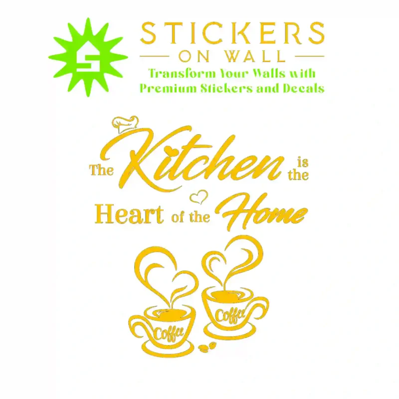 Coffee Kitchen Wall Stickers Golden Yellow | Stickers on Wall
