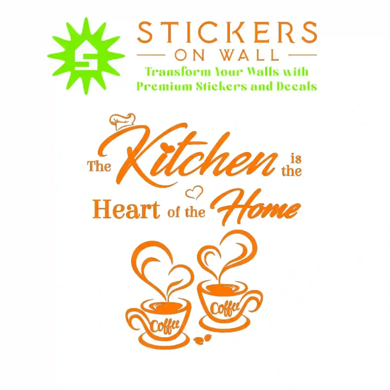 Coffee Kitchen Wall Stickers Orange | Stickers on Wall