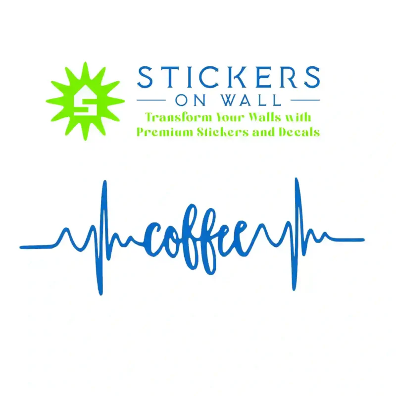 Coffee Pulse Wall Stickers Azure Blue | Stickers on Wall