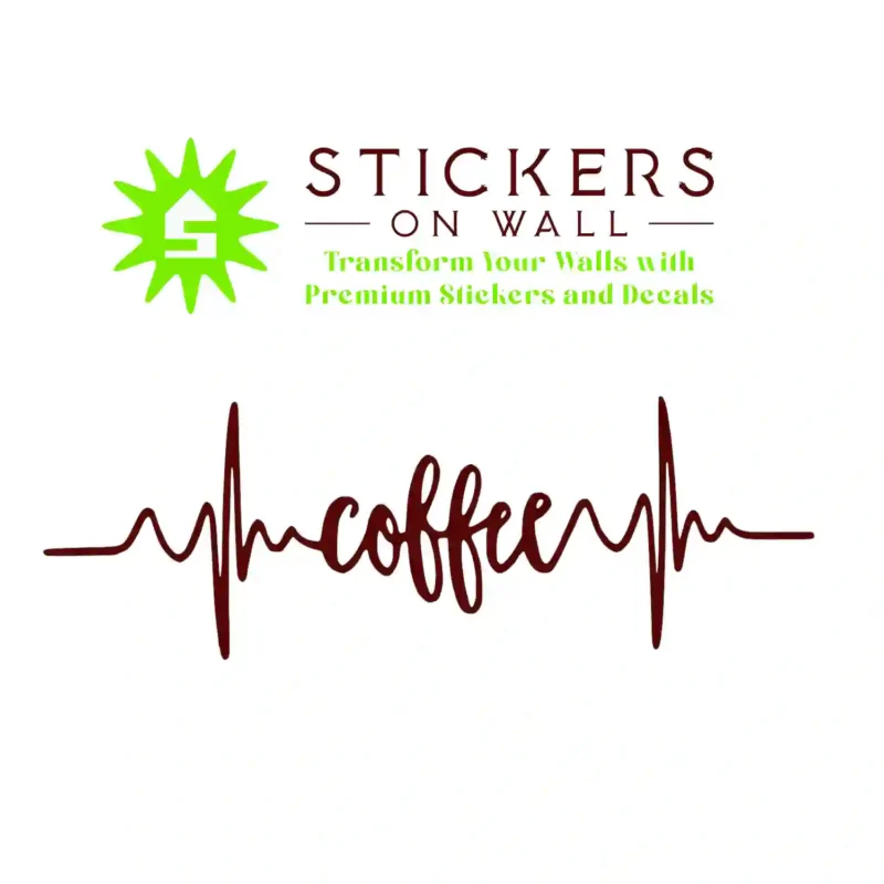 Coffee Pulse Wall Stickers Burgundy | Stickers on Wall