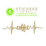 Coffee Pulse Wall Stickers Gold | Stickers on Wall