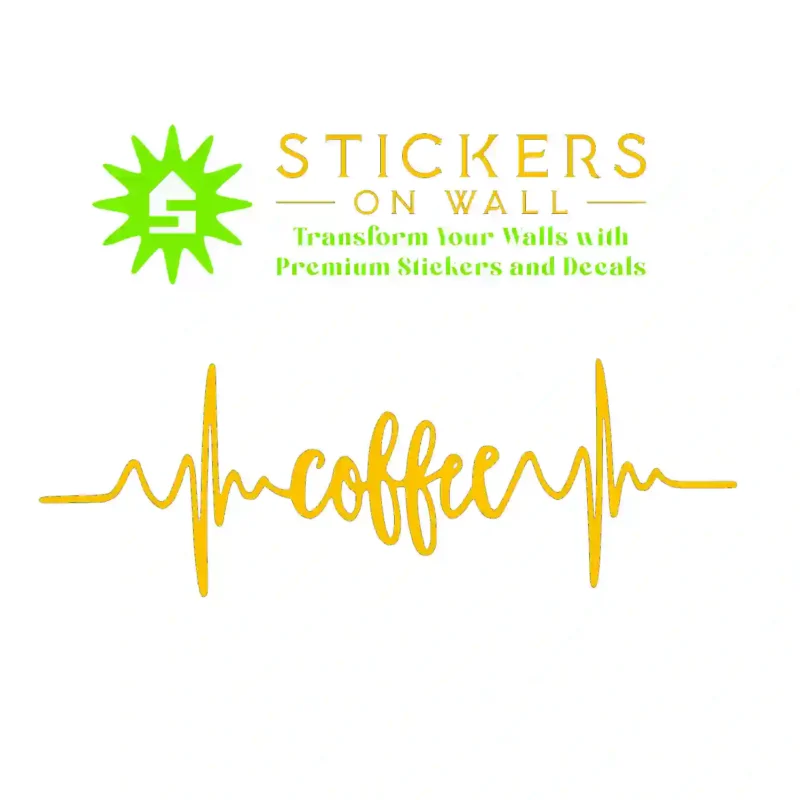 Coffee Pulse Wall Stickers Golden Yellow | Stickers on Wall
