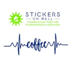 Coffee Pulse Wall Stickers Medium Blue | Stickers on Wall