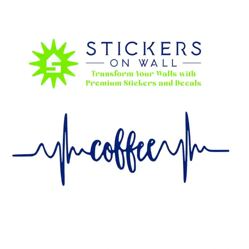 Coffee Pulse Wall Stickers Medium Blue | Stickers on Wall