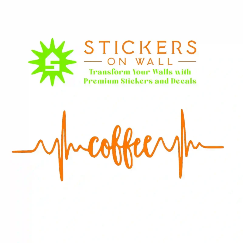 Coffee Pulse Wall Stickers Orange | Stickers on Wall