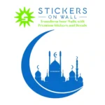 Crescent Mosque Wall Stickers Azure Blue | Stickers on Wall