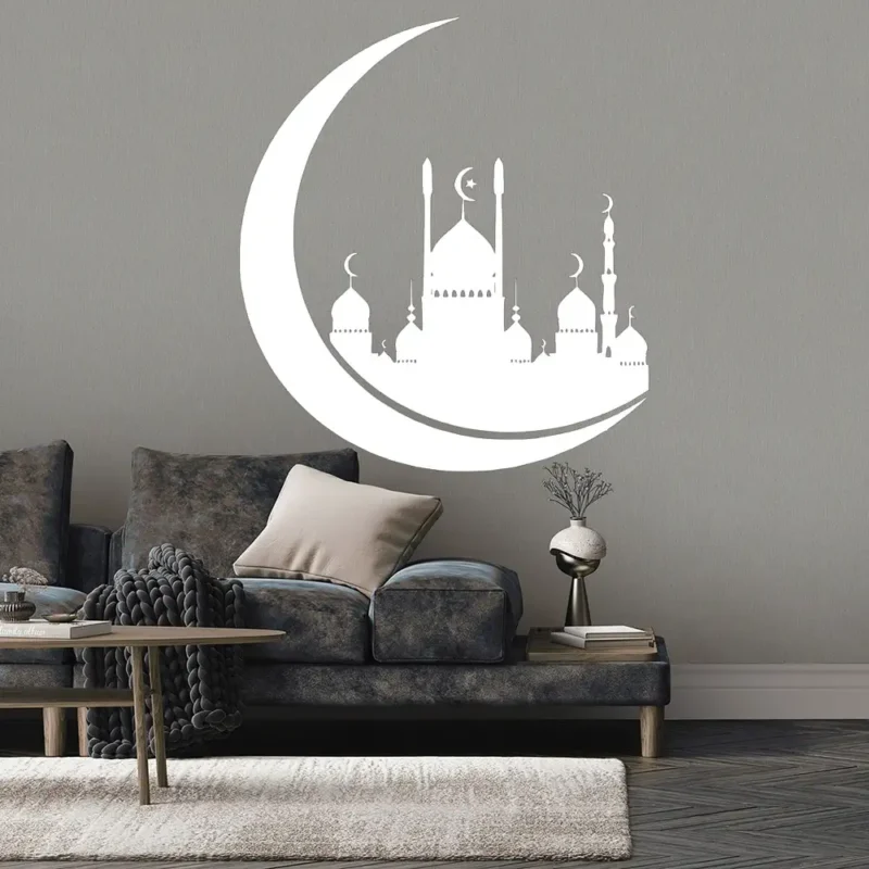 Crescent Mosque Wall Stickers White | Stickers on Wall