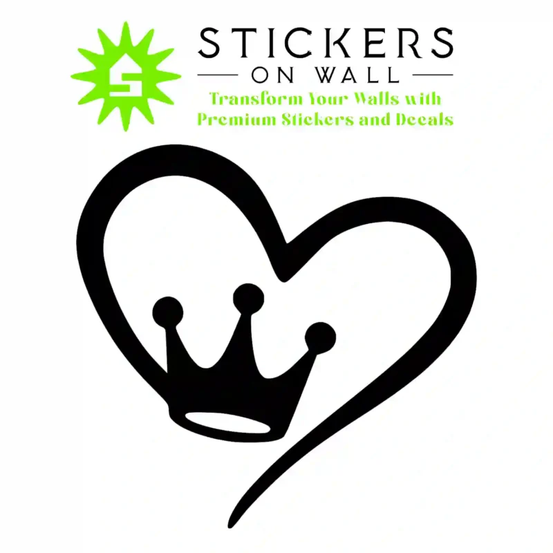 Crown Heart Wall Stickers Black | Stickers on Wall