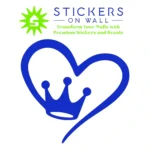 Crown Heart Wall Stickers Brilliant Blue | Stickers on Wall