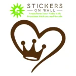 Crown Heart Wall Stickers Brown | Stickers on Wall