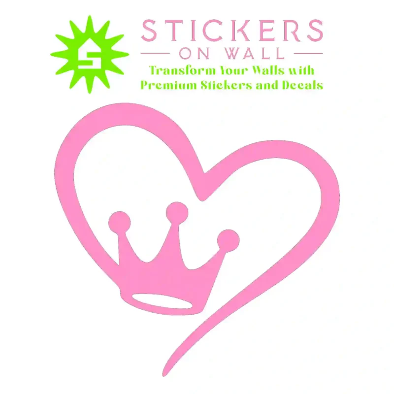 Crown Heart Wall Stickers Bubblegum | Stickers on Wall