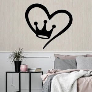 Crown Heart Wall Stickers Dark Black | Stickers on Wall