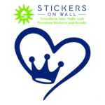 Crown Heart Wall Stickers Medium Blue | Stickers on Wall