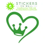 Crown Heart Wall Stickers Mid Green | Stickers on Wall