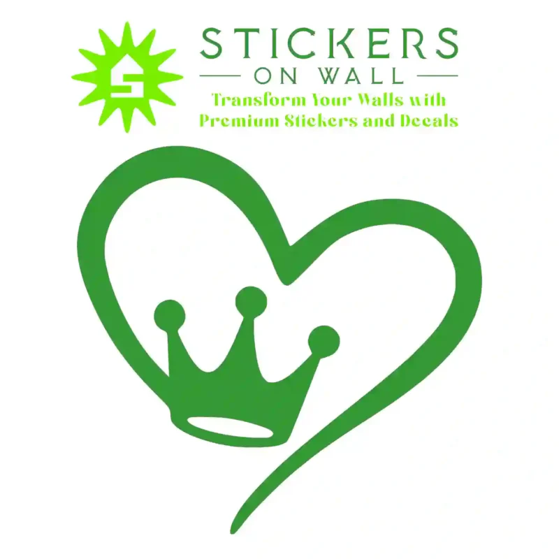 Crown Heart Wall Stickers Mid Green | Stickers on Wall