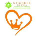 Crown Heart Wall Stickers Orange | Stickers on Wall