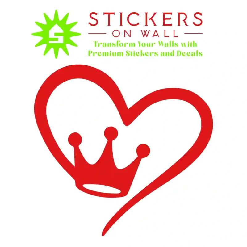 Crown Heart Wall Stickers Red | Stickers on Wall